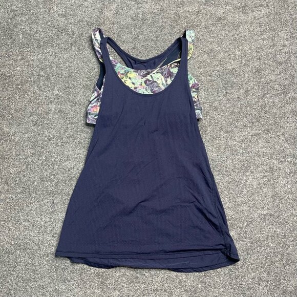 Lululemon Tops - Lululemon Womens 6 All Sport Support Tank Top Shirt Blue Multicolor Sleeveless S